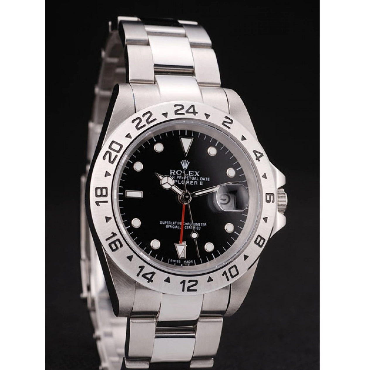 Rolex copies cheap Steel Bezel Rolex Dial Black Stainless Explorer 0515